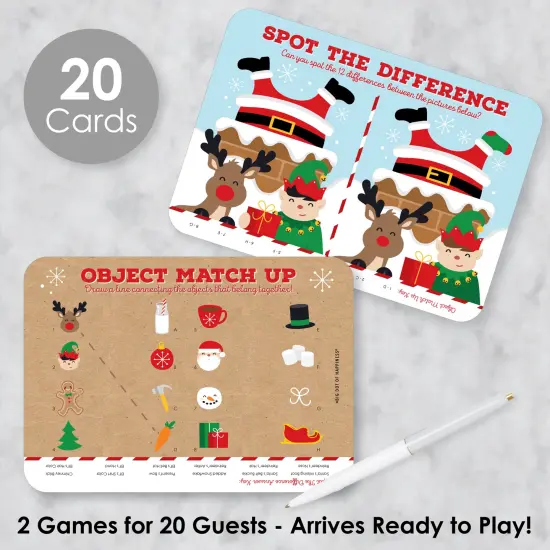 Big Dot of Happiness Jolly Santa Claus - 2-in-1 Christmas Party Cards - Activity Duo Games - Set of 20 {3}