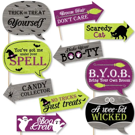 Big Dot of Happiness Funny Happy Halloween - Witch Party Photo Booth Props Kit - 10 Piece {1}