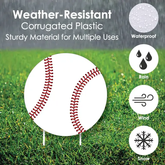 Big Dot of Happiness Batter Up - Baseball - Yard Sign & Outdoor Lawn Decorations - Baby Shower or Birthday Party Yard Signs - Set of 8 {4}