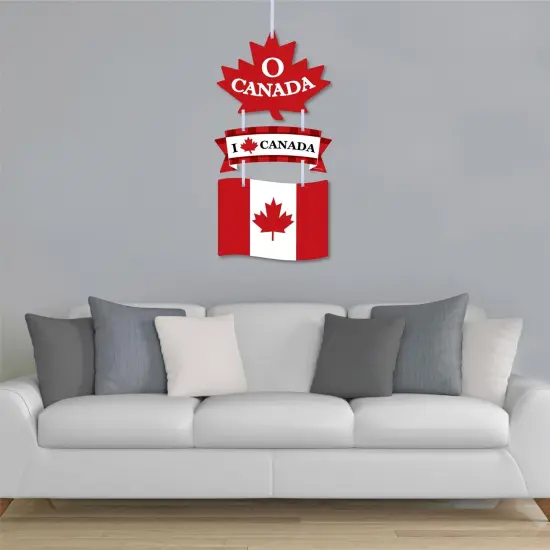 Big Dot of Happiness Canada Day - Hanging Porch Canadian Party Outdoor Decorations - Front Door Decor - 3 Piece Sign {4}