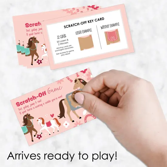 Big Dot of Happiness Run Wild Horses - Pony Birthday Party Game Scratch Off Cards - 22 Count {3}