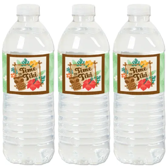 Big Dot of Happiness Tropical Luau - Hawaiian Beach Party Water Bottle Sticker Labels - Set of 20 {1}