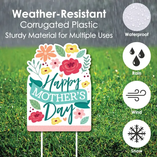 Big Dot of Happiness Colorful Floral Happy Mother's Day - Party Decorations - We Love Mom Party Welcome Yard Sign {4}
