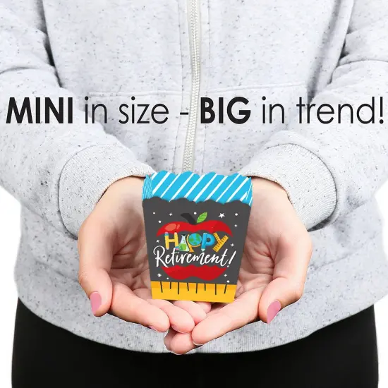 Big Dot of Happiness Teacher Retirement - Party Mini Favor Boxes - Happy Retirement Party Treat Candy Boxes - Set of 12 {6}