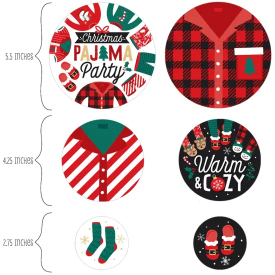 Big Dot of Happiness Christmas Pajamas - Holiday Plaid PJ Party Giant Circle Confetti - Party Decorations - Large Confetti 27 Count {3}