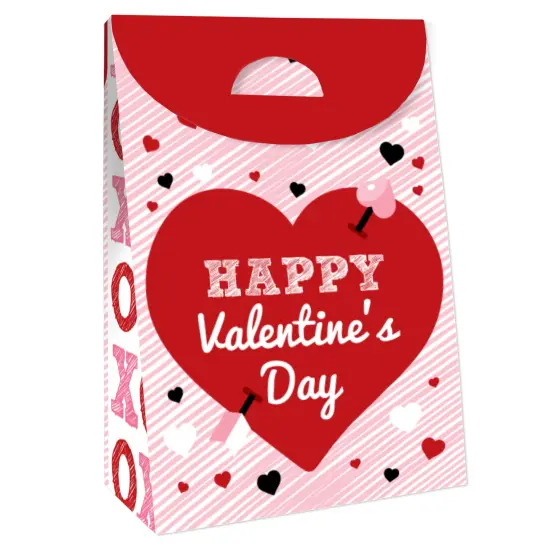 Big Dot of Happiness Conversation Hearts - Valentine&rsquo;s Day Gift Favor Bags - Party Goodie Boxes - Set of 12 {4}