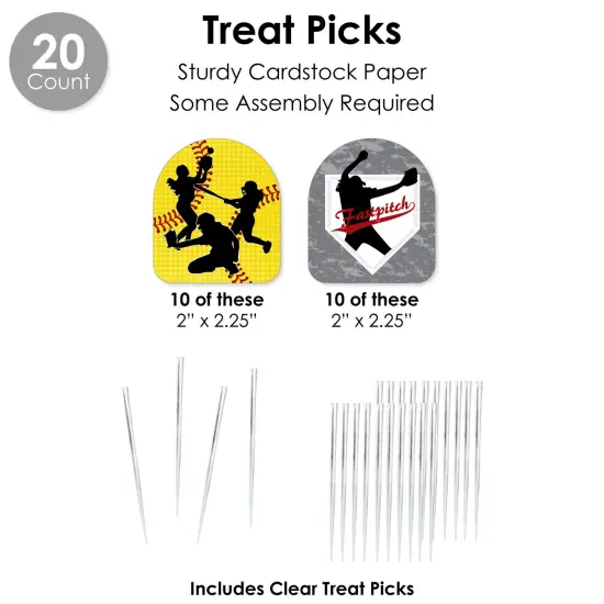 Big Dot of Happiness Grand Slam - Fastpitch Softball - Birthday Party or Baby Shower Favors and Cupcake Kit - Fabulous Favor Party Pack - 100 Pieces {7}