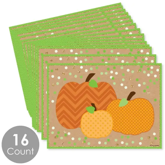 Big Dot of Happiness Pumpkin Patch - Party Table Decorations - Fall, Halloween or Thanksgiving Party Placemats - Set of 16 {4}