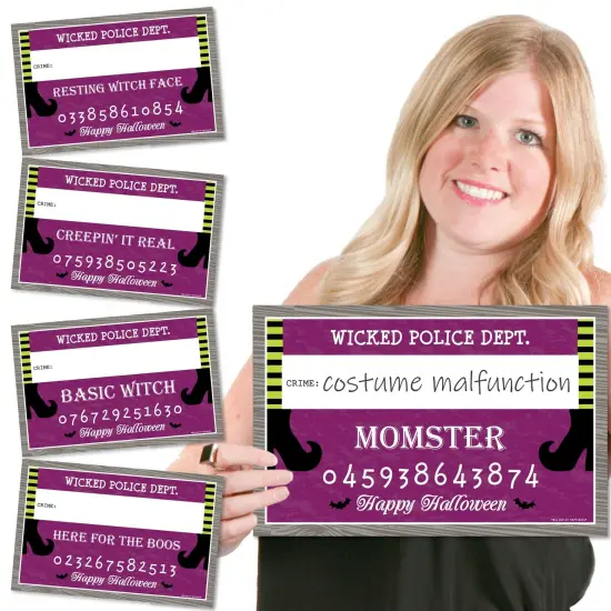 Big Dot of Happiness Happy Halloween - Witch Party Mug Shots - Photo Booth Props Kit - 20 Count {1}