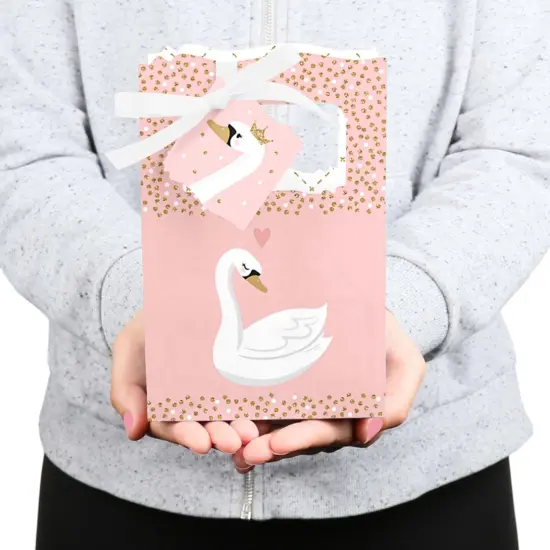 Big Dot of Happiness Swan Soiree - White Swan Baby Shower or Birthday Party Favor Boxes - Set of 12 {6}