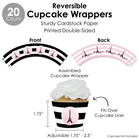 Big Dot of Happiness Paris, Ooh La La - Paris Themed Baby Shower or Birthday Party Favors and Cupcake Kit - Fabulous Favor Party Pack - 100 Pieces {6}