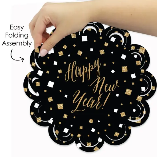 Big Dot of Happiness New Year&rsquo;s Eve - Gold - New Years Eve Party Round Table Decorations - Paper Chargers - Place Setting For 12 {6}