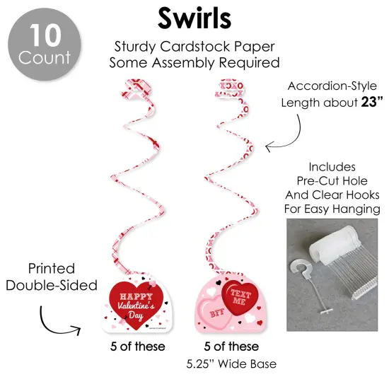 Big Dot of Happiness Conversation Hearts - Valentine&rsquo;s Day Party Supplies Decoration Kit - Decor Galore Party Pack - 51 Pieces {6}