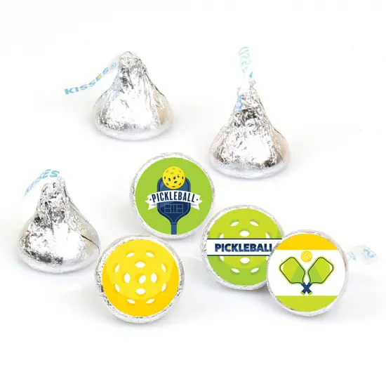 Big Dot of Happiness Let&rsquo;s Rally - Pickleball - Birthday or Retirement Party Round Candy Sticker Favors - Labels Fits Chocolate Candy (1 sheet of 108) {1}