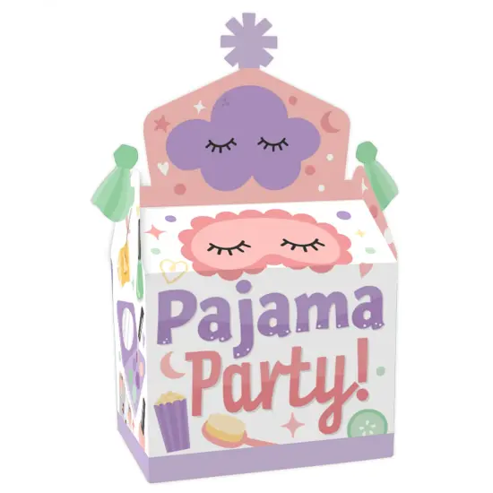 Big Dot of Happiness Pajama Slumber Party - Treat Box Party Favors - Girls Sleepover Birthday Party Goodie Gable Boxes - Set of 12 {1}