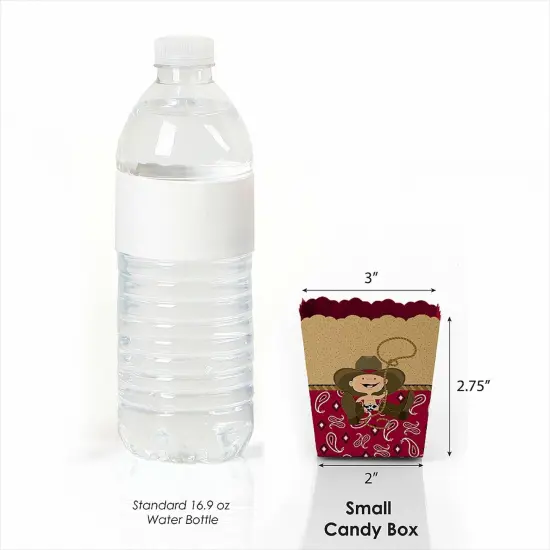 Big Dot of Happiness Little Cowboy - Party Mini Favor Boxes - Western Baby Shower or Birthday Party Treat Candy Boxes - Set of 12 {4}