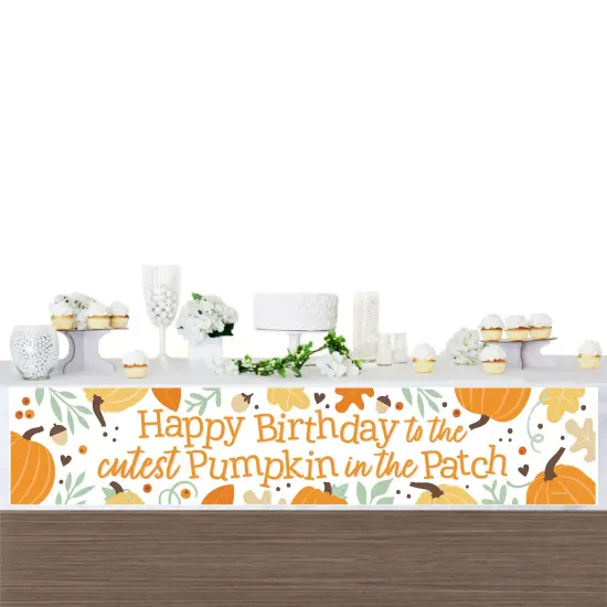Big Dot of Happiness Little Pumpkin - Happy Birthday Fall Birthday Decorations Party Banner {4}