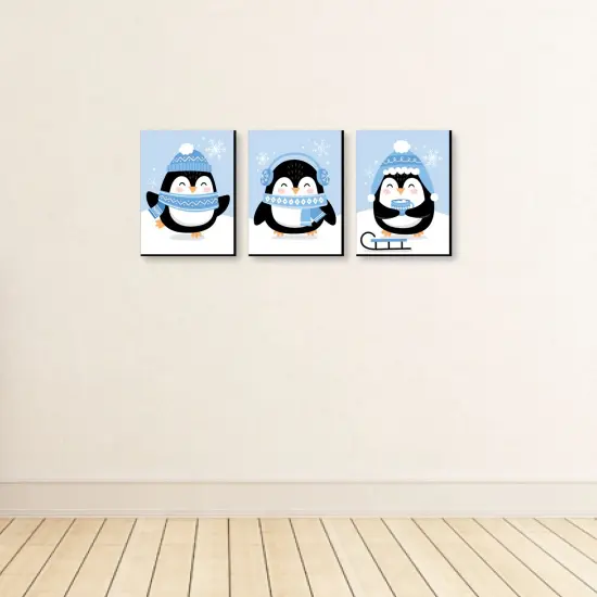 Big Dot of Happiness Winter Penguins - Holiday Nursery Wall Art and Christmas Home Decor - 7.5 x 10 inches - Set of 3 Prints {4}