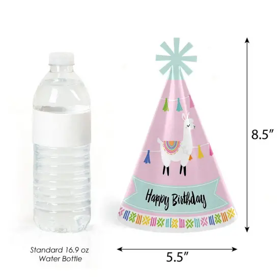 Big Dot of Happiness Whole Llama Fun - Cone Happy Birthday Party Hats for Kids and Adults - Set of 8 (Standard Size) {4}