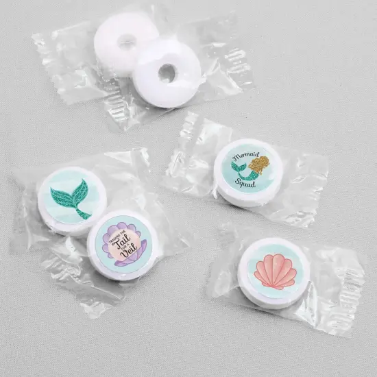 Big Dot of Happiness Trading The Tail For A Veil Mermaid Bachelorette Party Round Candy Sticker Favors - Labels Fits Chocolate Candy (1 sheet of 108) {4}