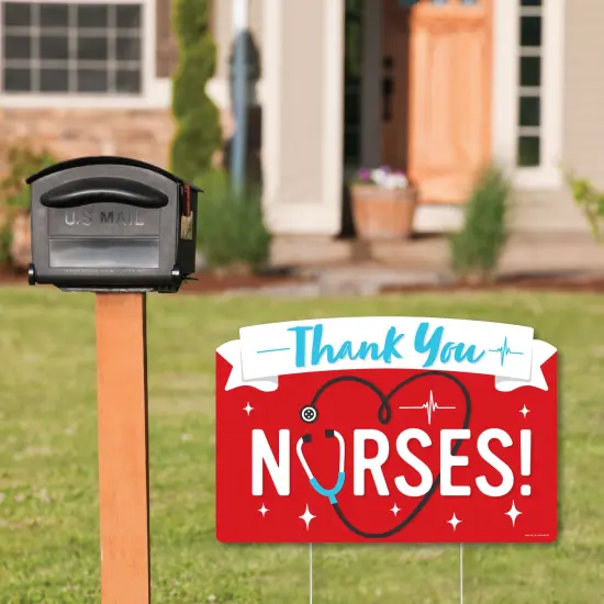 Big Dot of Happiness Thank You Nurses - Nurse Appreciation Week Yard Sign Lawn Decorations - Party Yardy Sign {3}
