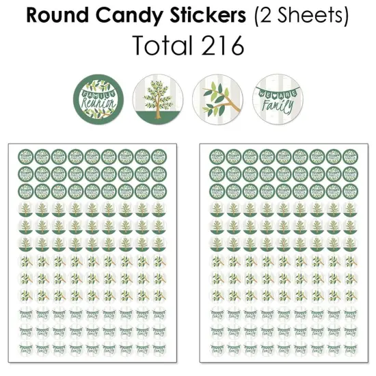 Big Dot of Happiness Family Tree Reunion - Family Gathering Party Candy Favor Sticker Kit - 304 Pieces {6}