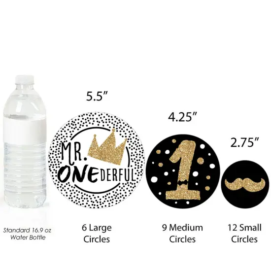 Big Dot of Happiness 1st Birthday Little Mr. Onederful - Boy First Birthday Party Giant Circle Confetti - Party Decorations - Large Confetti 27 Count {4}