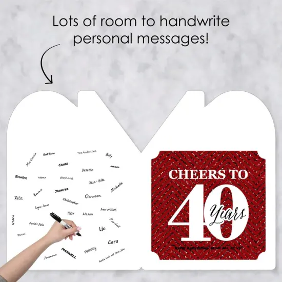 Big Dot of Happiness We Still Do - 40th Wedding Anniversary - Happy Anniversary Giant Greeting Card - Big Shaped Jumborific Card {4}