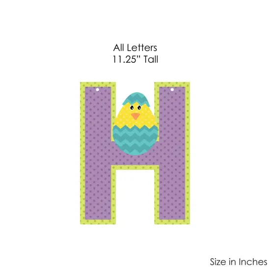 Big Dot of Happiness Hippity Hoppity - Large Easter Bunny Party Decorations - Happy Easter - Outdoor Letter Banner {7}