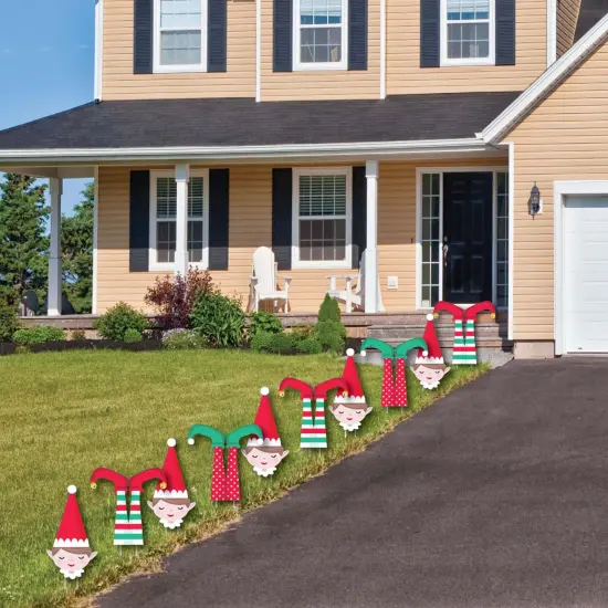 Big Dot of Happiness Elf Squad - Lawn Decorations - Outdoor Kids Elf Christmas and Birthday Party Yard Decorations - 10 Piece {4}