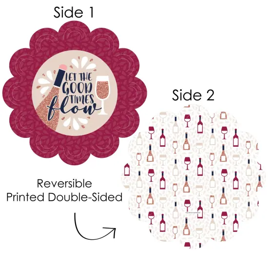 Big Dot of Happiness But First, Wine - Wine Tasting Party Round Table Decorations - Paper Chargers - Place Setting For 12 {4}