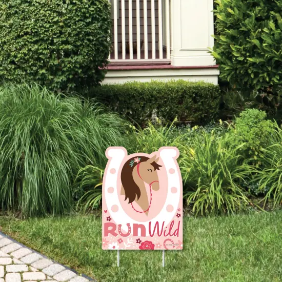Big Dot of Happiness Run Wild Horses - Outdoor Lawn Sign - Pony Birthday Party Yard Sign - 1 Piece {1}