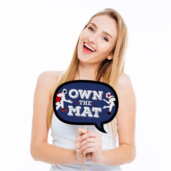 Big Dot of Happiness Own the Mat - Wrestling - Birthday Party or Wrestler Party Photo Booth Props Kit - 20 Count {4}