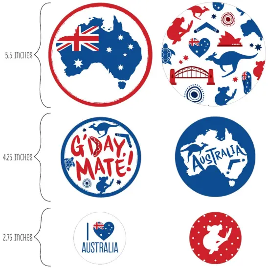 Big Dot of Happiness Australia Day - G'Day Mate Aussie Party Giant Circle Confetti - Party Decorations - Large Confetti 27 Count {3}