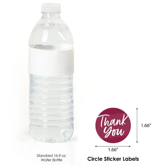 Big Dot of Happiness Burgundy Elegantly Simple - Guest Party Favors Circle Sticker Labels - 24 Count {4}