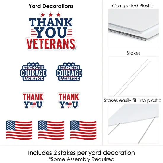 Big Dot of Happiness Thank You Veterans - Yard Sign and Outdoor Lawn Decorations - Support Our Troops Yard Signs - Set of 8 {6}