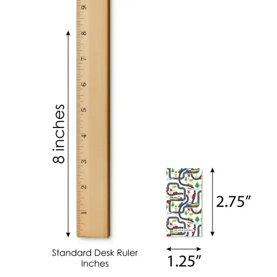 Big Dot of Happiness Cars, Trains, and Airplanes - Mini Candy Bar Wrapper Stickers - Transportation Birthday Party Small Favors - 40 Count {6}