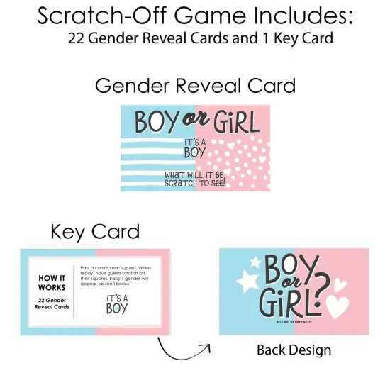 Big Dot of Happiness Boy Baby Gender Reveal - Team Boy or Girl Party Game Scratch Off Cards - Baby Shower Game - 22 Count {6}