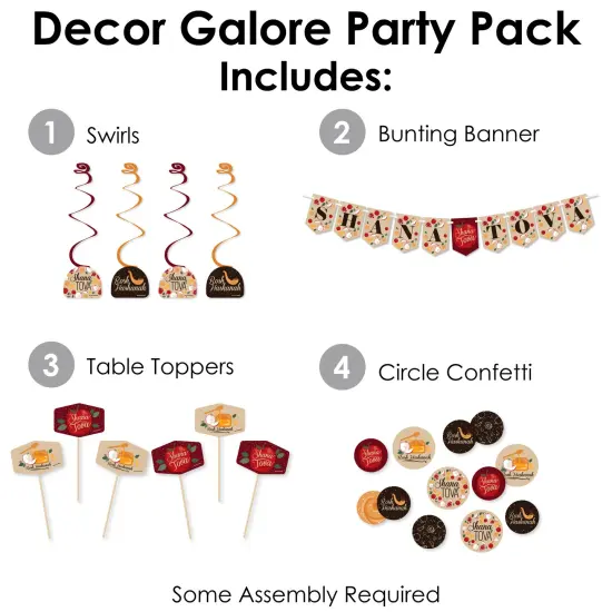 Big Dot of Happiness Rosh Hashanah - New Year Party Supplies Decoration Kit - Decor Galore Party Pack - 51 Pieces {3}