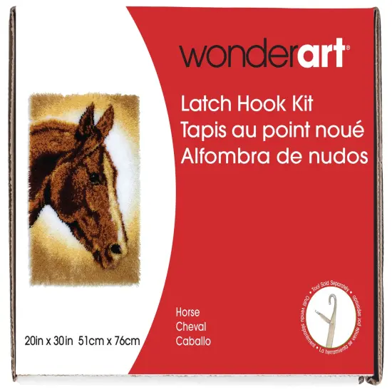 Wonderart Classic Latch Hook Kit 20"X30"-Horse {1}