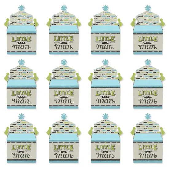 Big Dot of Happiness Dashing Little Man Mustache Party - Treat Box Party Favors - Baby Shower or Birthday Party Goodie Gable Boxes - Set of 12 {6}