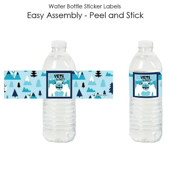 Big Dot of Happiness Yeti to Party - Abominable Snowman Party or Birthday Party Water Bottle Sticker Labels - Set of 20 {3}