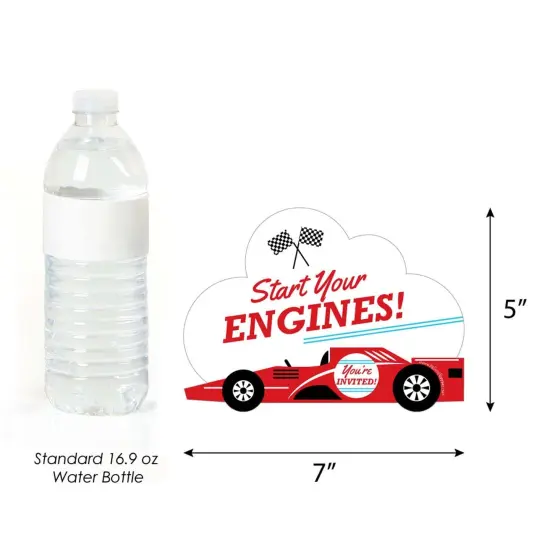 Big Dot of Happiness Let's Go Racing - Racecar - Shaped Fill-in Invites - Birthday Party or Baby Shower Invite Cards with Envelopes - Set of 12 {6}