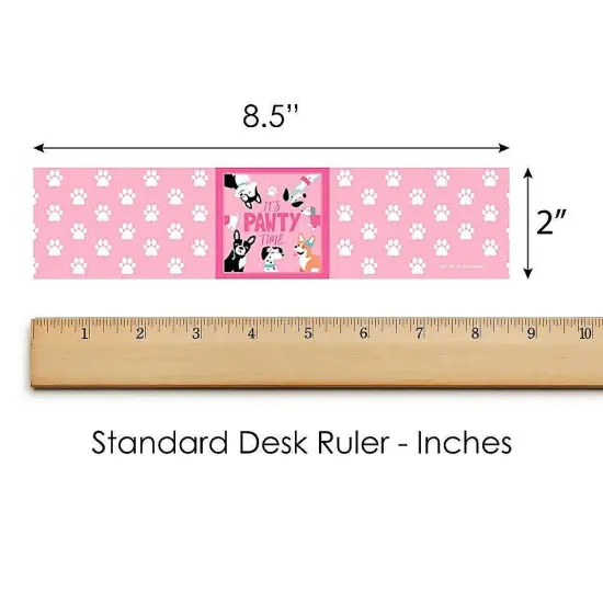 Big Dot of Happiness Pawty Like a Puppy Girl - Pink Dog Baby Shower or Birthday Party Water Bottle Sticker Labels - Set of 20 {6}