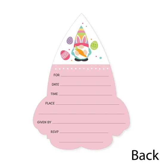 Big Dot of Happiness Easter Gnomes - Shaped Fill-In Invitations - Spring Bunny Party Invitation Cards with Envelopes - Set of 12 {6}