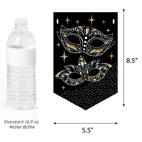 Big Dot of Happiness Masquerade - Mask Party Bunting Banner - Party Decorations - A Masquerade To Remember {3}