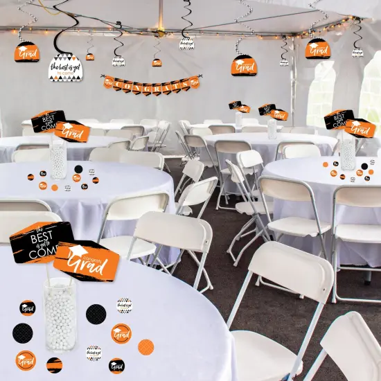 Big Dot of Happiness Orange Grad - Best is Yet to Come - Orange Graduation Party Supplies Decoration Kit - Decor Galore Party Pack - 51 Pieces {4}