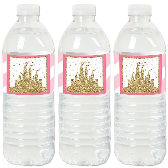 Big Dot of Happiness Little Princess Crown - Pink and Gold Princess Baby Shower or Birthday Party Water Bottle Sticker Labels - Set of 20 {1}