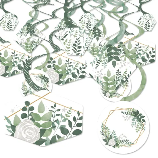 Big Dot of Happiness Boho Botanical - Greenery Party Hanging Decor - Party Decoration Swirls - Set of 40 {1}
