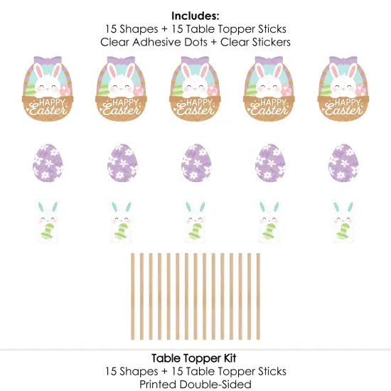 Big Dot of Happiness Spring Easter Bunny - Happy Easter Party Centerpiece Sticks - Table Toppers - Set of 15 {7}